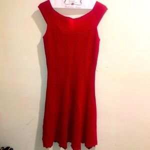 🏷Alaia Scallop Fit Red Flare knitted Dress / Composition 40 / M